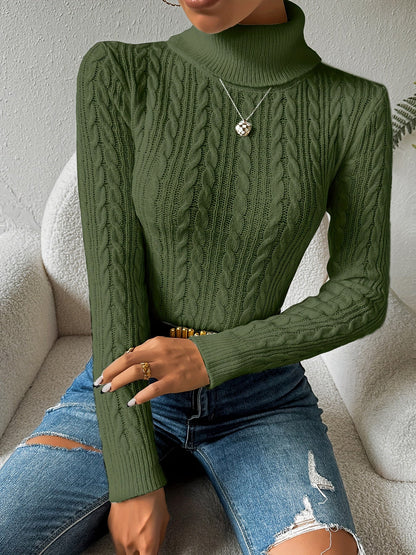 Pull à col roulé doux femme qualité