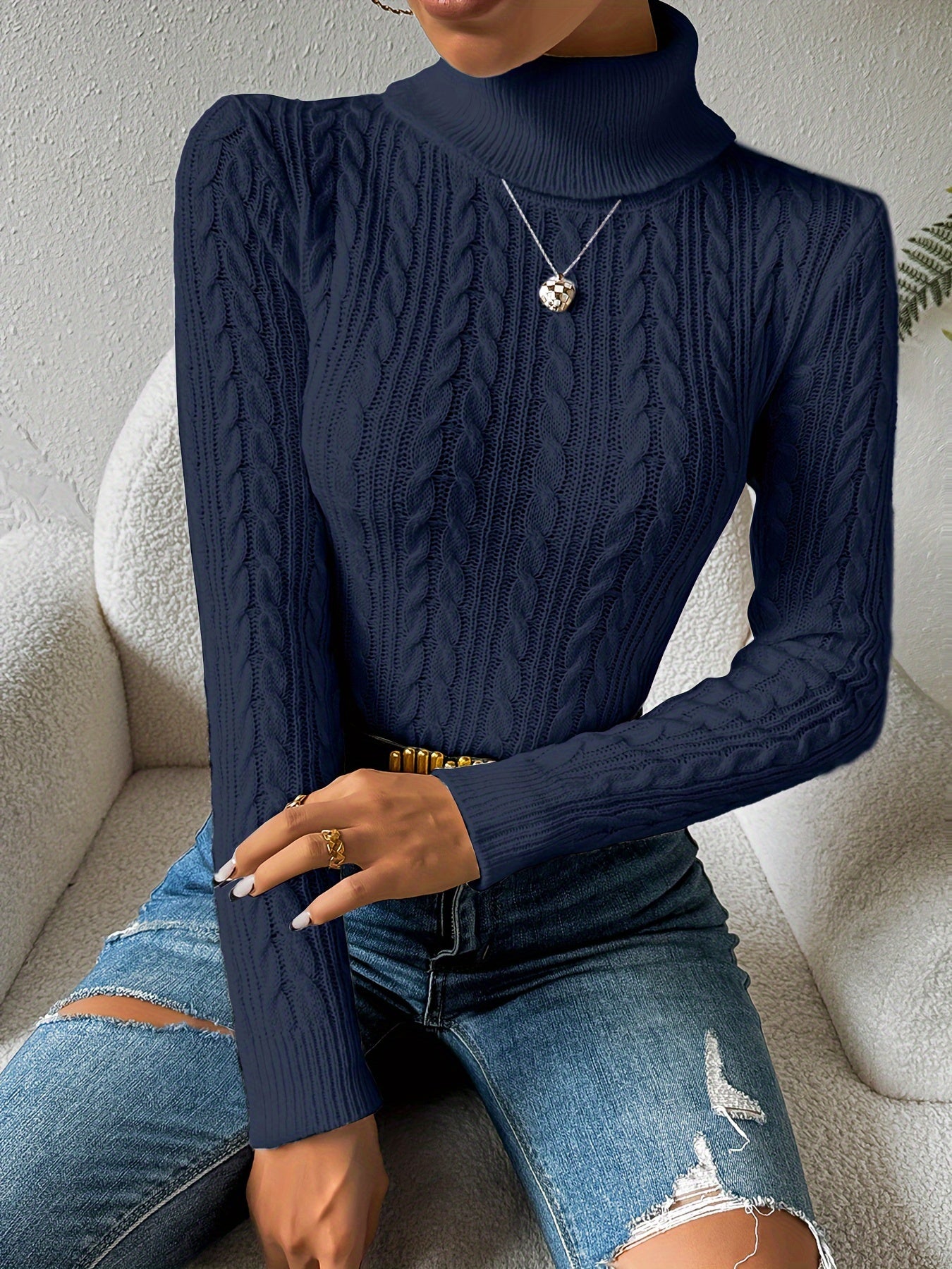 Pull à col roulé doux femme qualité