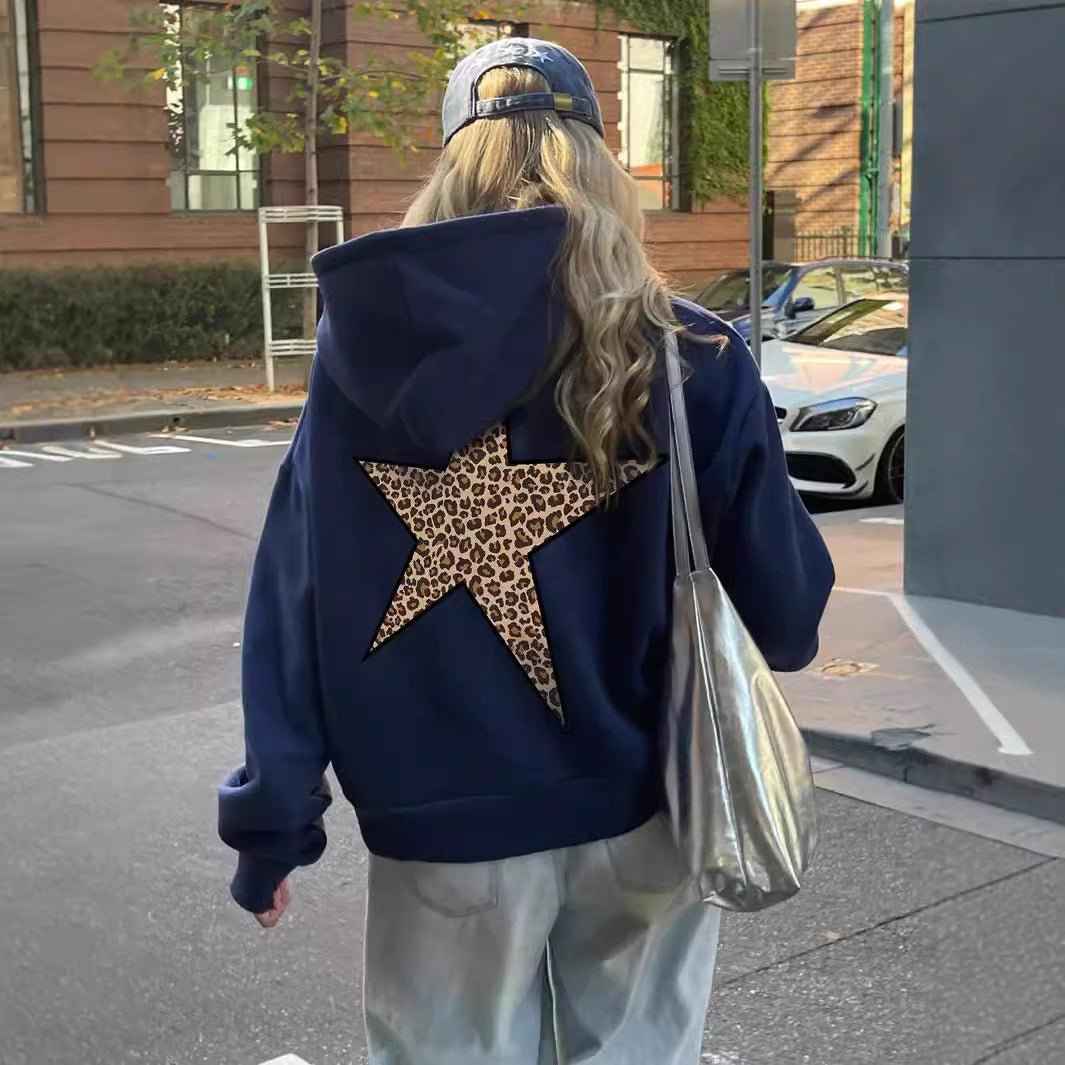 Grands sweats à capuche à imprimé léopard tendance