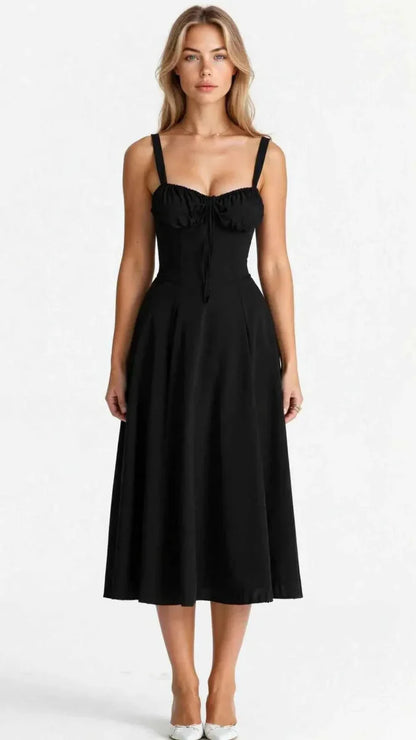 Robe corset féminine à encolure en cœur et nœud
