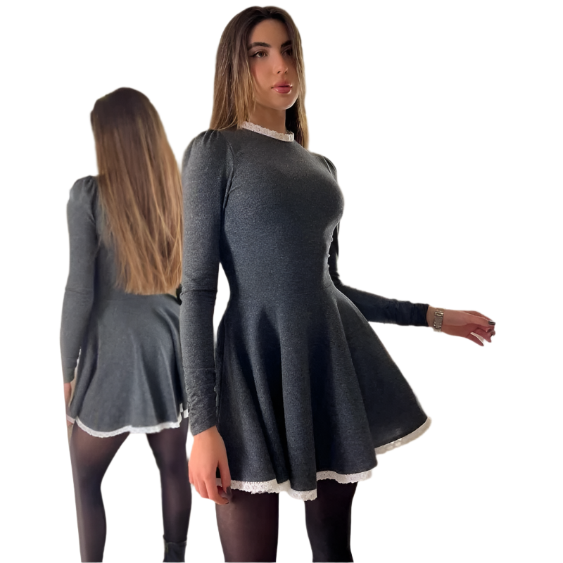 Robe Femme Dentelle Mini-Robe Élégante