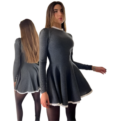 Robe Femme Dentelle Mini-Robe Élégante