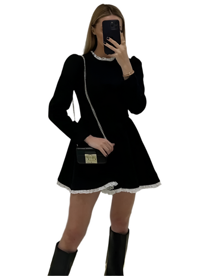 Robe Femme Dentelle Mini-Robe Élégante