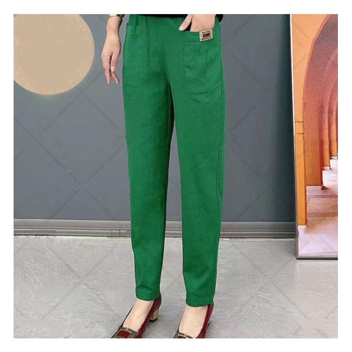 Pantalon confortable en coton pour femme coupe Comfort Fit