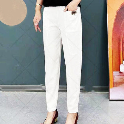Pantalon confortable en coton pour femme coupe Comfort Fit