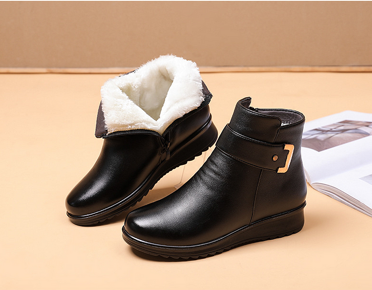 Bottes d'hiver chaudes antidérapantes en cuir PU