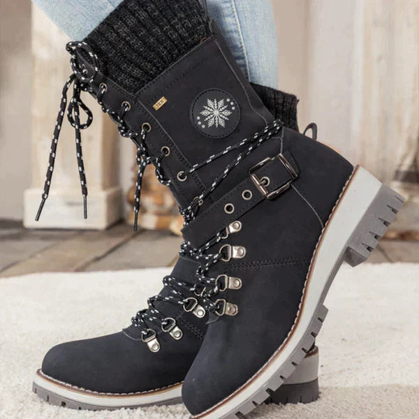 Bottes d'hiver pour femme mi-hautes noires
