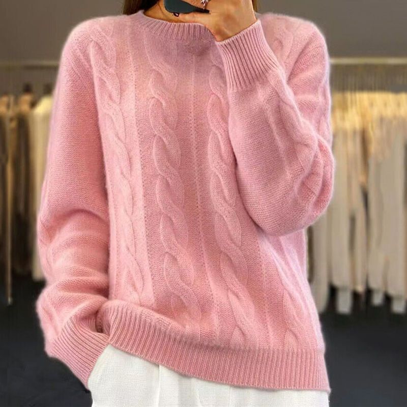 Pull grossesse femme doux manches longues tricoté