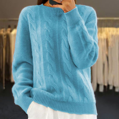 Pull grossesse femme doux manches longues tricoté