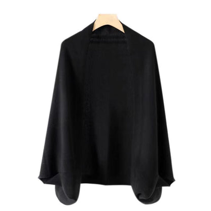 Weiche Strickjacke Faux Cashmere Doppelschal Mantel - IdealeKleiden