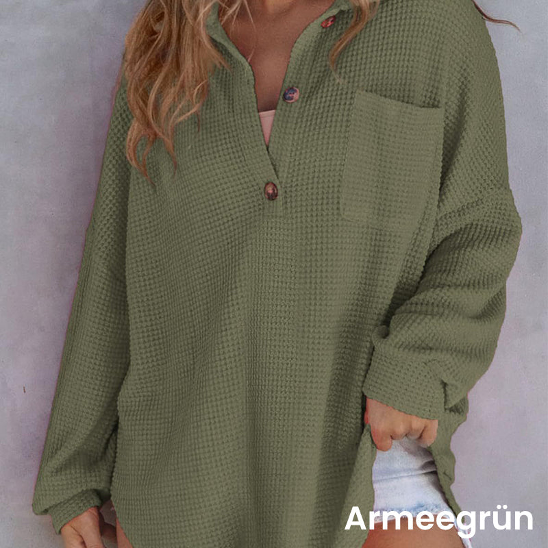 Haut décontracté en tricot gaufré