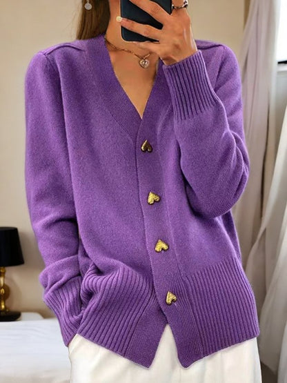 Cardigan doux boutonné chaud et léger