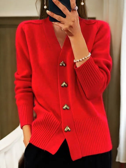 Cardigan doux boutonné chaud et léger