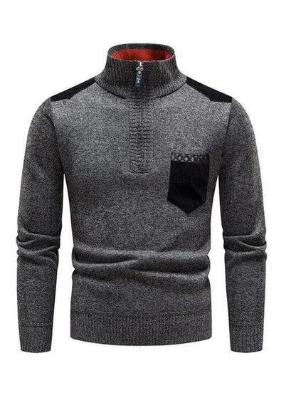 Pull col roulé patchwork homme moderne