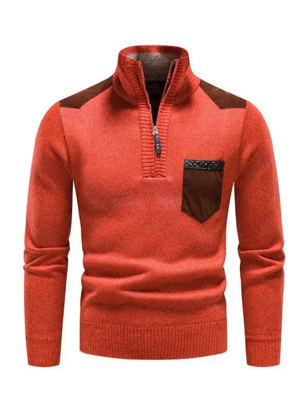 Pull col roulé patchwork homme moderne