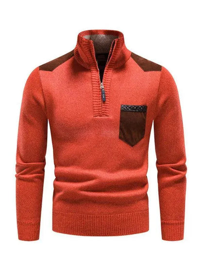 Pull col roulé patchwork homme moderne