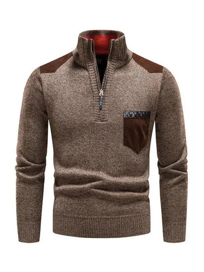Pull col roulé patchwork homme moderne