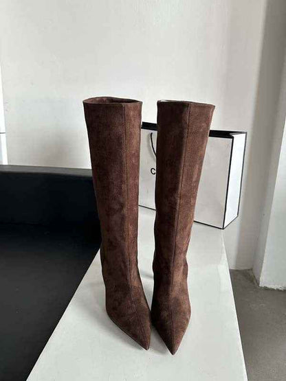 Bottines femme aspect daim élégantes