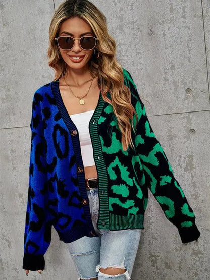 Gilet oversize motif léopard Pull tendance