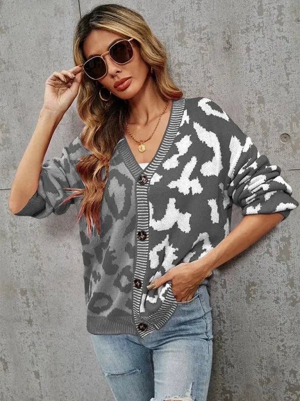 Gilet oversize motif léopard Pull tendance