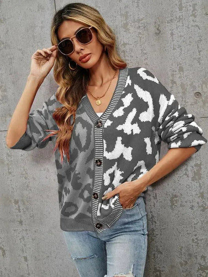Gilet oversize motif léopard Pull tendance