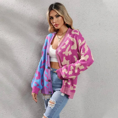 Gilet oversize motif léopard Pull tendance