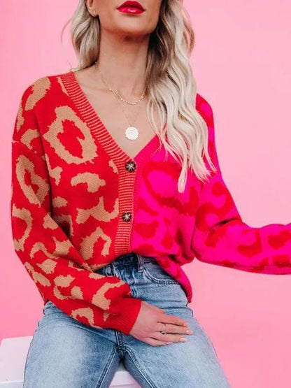 Gilet oversize motif léopard Pull tendance