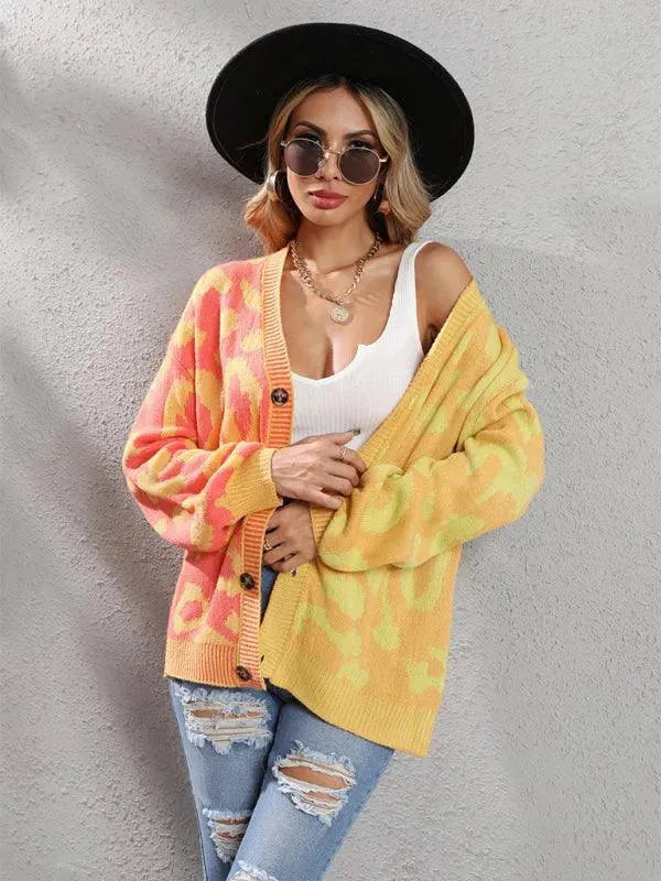 Gilet oversize motif léopard Pull tendance