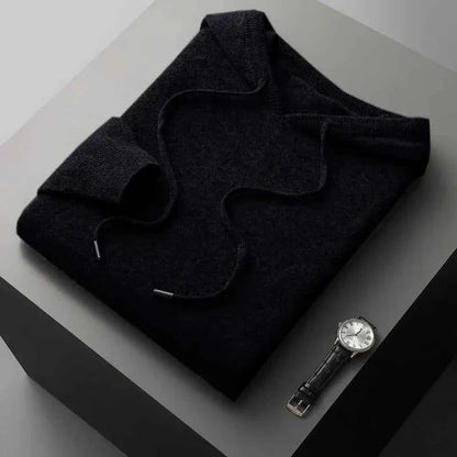 Pull en maille chaud à capuche pour homme
