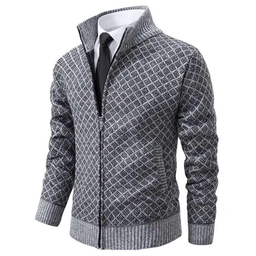 Strickjacke Rautenmuster Elegant - IdealeKleiden