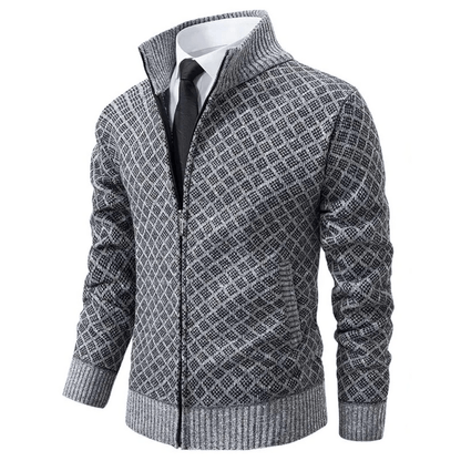 Strickjacke Rautenmuster Elegant - IdealeKleiden