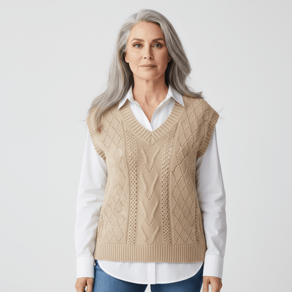 Gilet en maille col V femme élégant