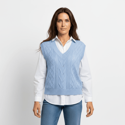 Gilet en maille col V femme élégant