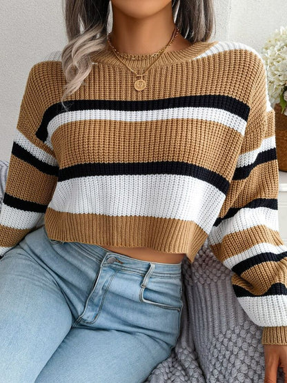 Haut court rayé pour femme