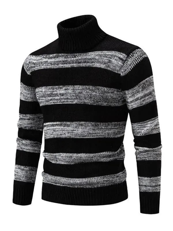 Pull col roulé patchwork tendance pour hommes