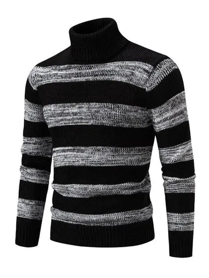 Pull col roulé patchwork tendance pour hommes