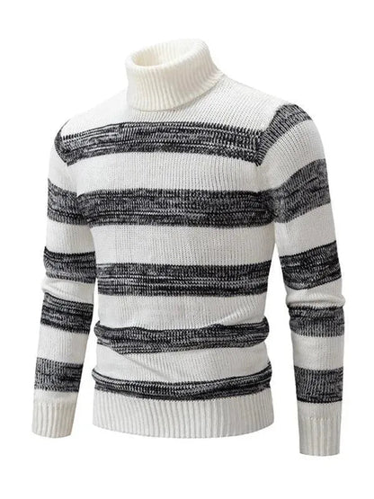 Pull col roulé patchwork tendance pour hommes