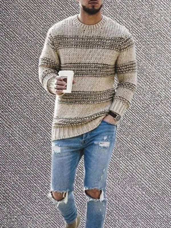 Pull homme col rond moderne