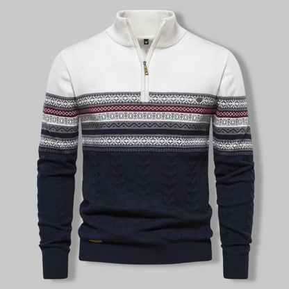 Pull-over rayé mode avec fermeture éclair