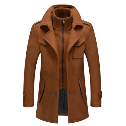 Manteau d'hiver élégant pour homme à double col
