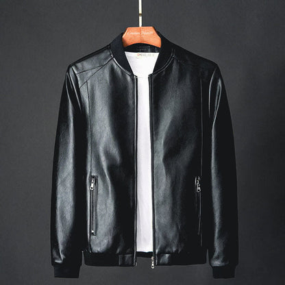 Blouson homme en similicuir noir moderne
