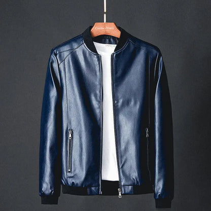 Blouson homme en similicuir noir moderne