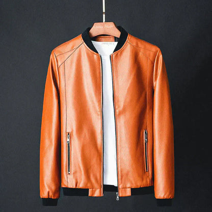 Blouson homme en similicuir noir moderne