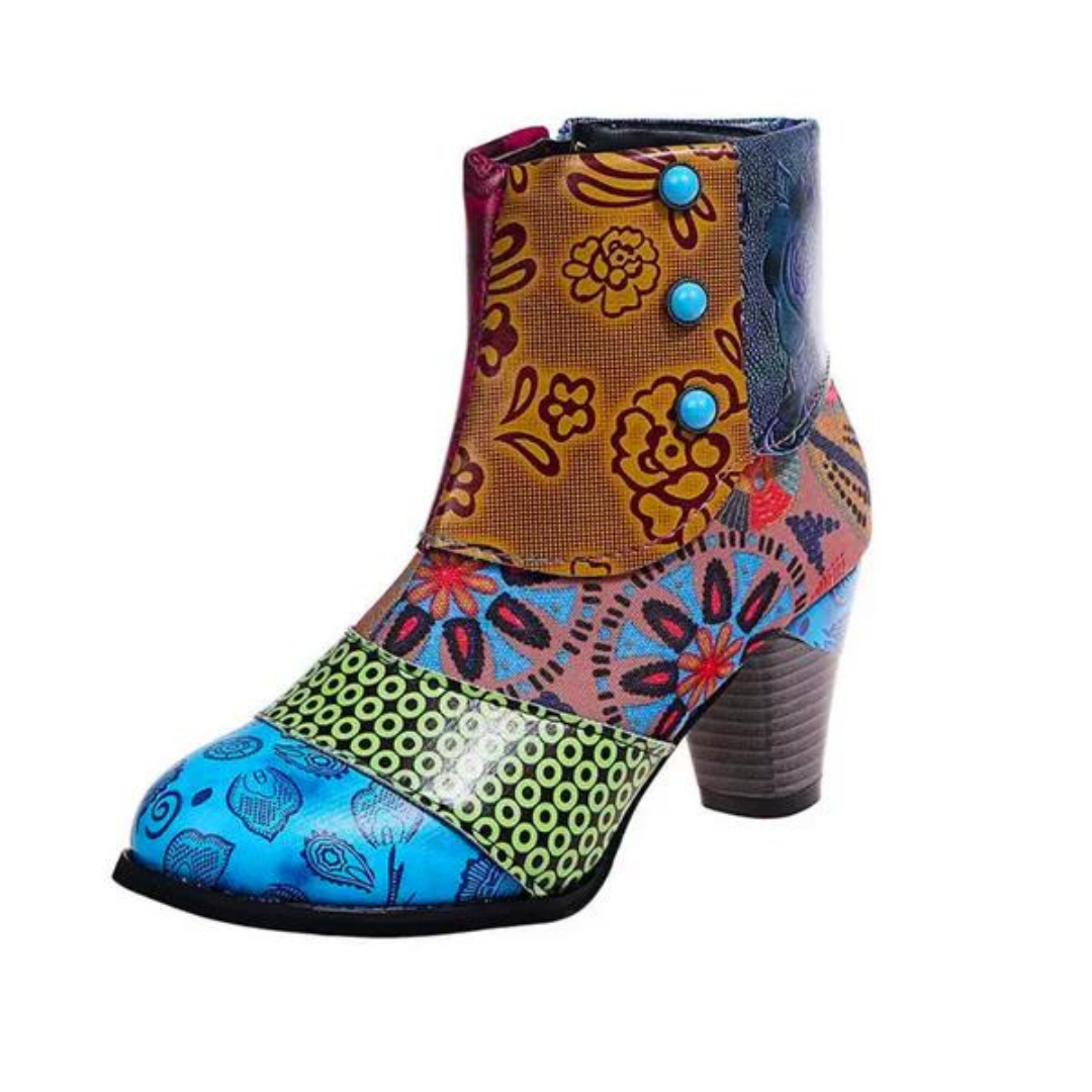Bottes en cuir rétro chics pour femmes