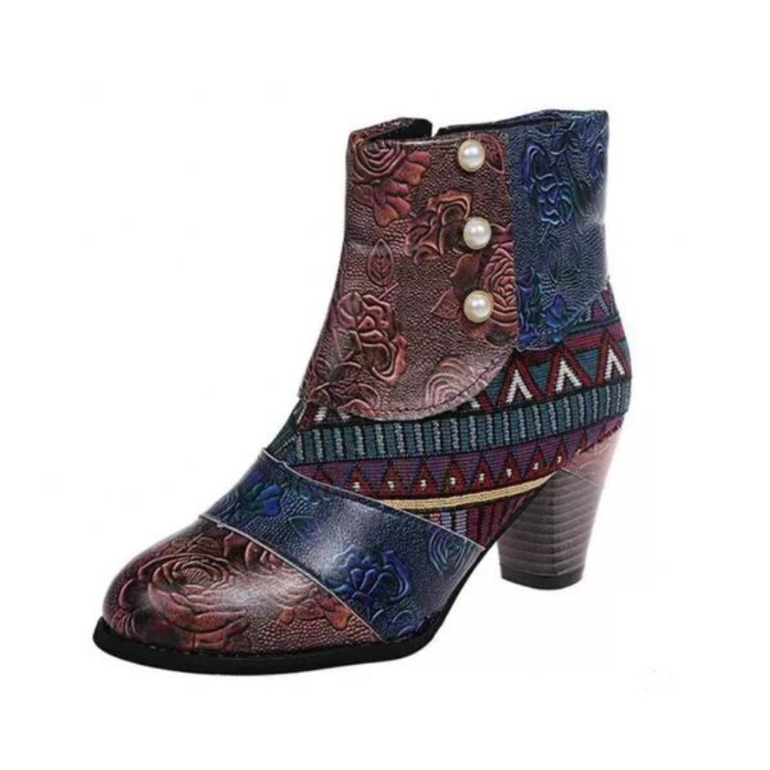 Bottes en cuir rétro chics pour femmes