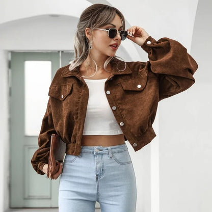 Veste courte en jean tendance pour femme