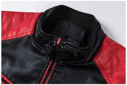 Stilvolle Herren Lederjacke Slim Fit Bikerlook - IdealeKleiden