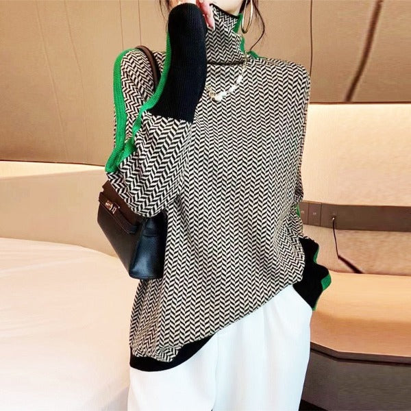 Pull rayé tendance femme