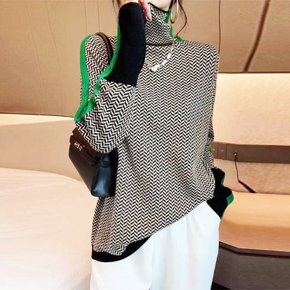 Pull rayé tendance femme