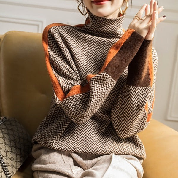 Modischer Streifenpullover Damen - IdealeKleiden